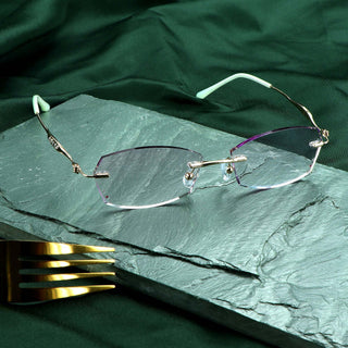 Cynthia Metal Geometric Rimless Eyeglasses