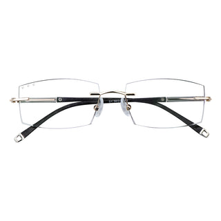 Patrick Metal Rectangle Rimless Eyeglasses - LifeArtVision