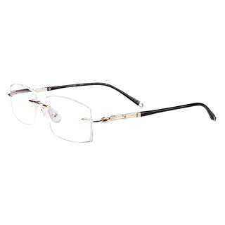 Patrick Metal Rectangle Rimless Eyeglasses - LifeArtVision