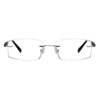 Patrick Metal Rectangle Rimless Eyeglasses - LifeArtVision