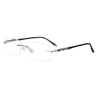 Patrick Metal Rectangle Rimless Eyeglasses - LifeArtVision