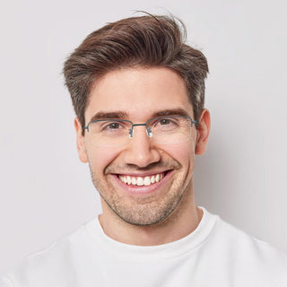 Darwin Titanium Rectangle Rimless Eyeglasses