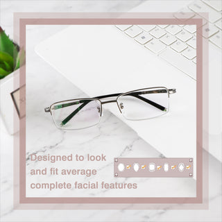 Darwin Titanium Rectangle Rimless Eyeglasses