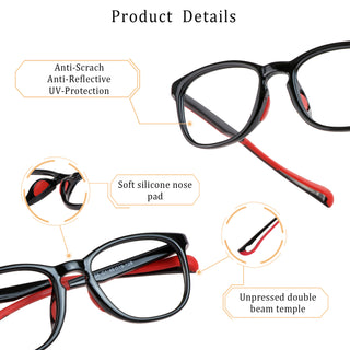 Eda TR & Silica Gel Rectangle Kid's Eyeglasses