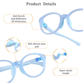 Elliott TR &Silica gel Round Kid's Eyeglasses