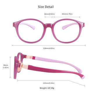 Elliott TR &Silica gel Round Kid's Eyeglasses