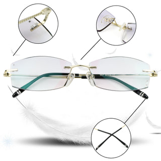 Emtich Metal Rectangle Rimless glasses