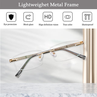 Eric Metal Rectangle Eyeglasses