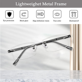 Eric Metal Rectangle Eyeglasses