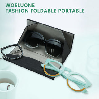  Premium Hard Shell Foldable Eyeglass Case