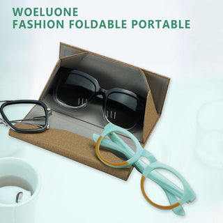  Premium Hard Shell Foldable Eyeglass Case