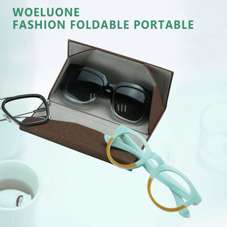  Premium Hard Shell Foldable Eyeglass Case