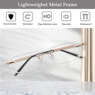 Frank Metal Rectangle Eyeglasses