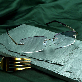 Hardy Metal Rectangle Rimless Eyeglasses