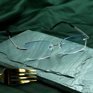 Hardy Metal Rectangle Rimless Eyeglasses