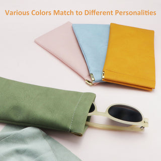 Portable Leather Eyeglasses Pouch Multi-purpose Pocket