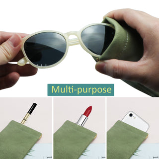 Portable Leather Eyeglasses Pouch Multi-purpose Pocket