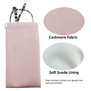 Portable Leather Eyeglasses Pouch Multi-purpose Pocket