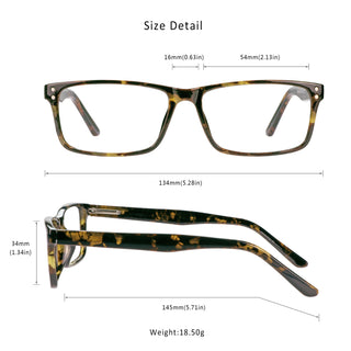 Jennifer Plastic Rectangle Eyeglasses