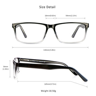 Jennifer Plastic Rectangle Eyeglasses