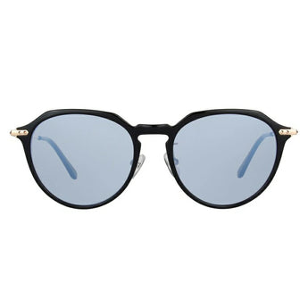Paul Hueman PHS-1132A Geometric Round Sunglasses in Black, front view