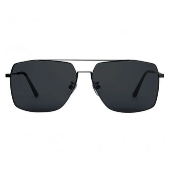 Paul Hueman PHS-2012A Square Aviator Sunglasses in Black, front view
