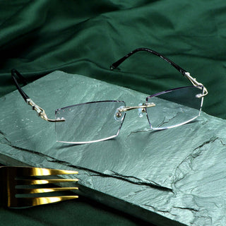 Patrick Metal Rectangle Rimless Eyeglasses