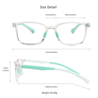 Rebecca TR & Silica Gel Rectangle Kid's Eyeglasses