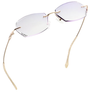 Rosed Metal Oval Rimless glasses