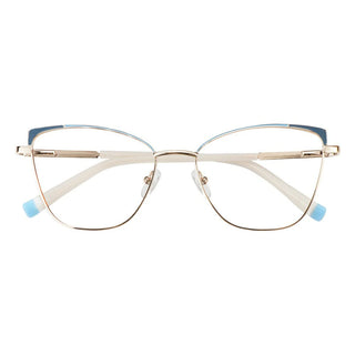 Metal&Plate Cat-Eye Eyeglasses