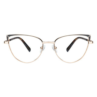 Metal&Plate Cat-Eye Eyeglasses