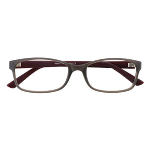 Aria Women's Rectangle Glasses in Gray Burgundy