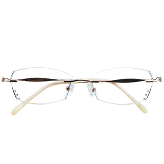 Cynthia Metal Geometric Rimless Eyeglasses - LifeArtVision