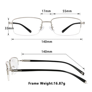 Isaac Metal Rectangle Eyeglasses - LifeArtVision