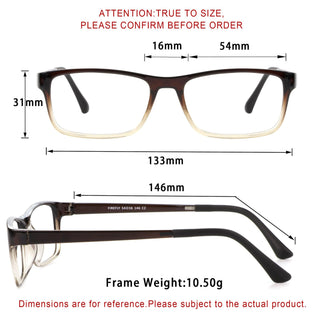 Aiden Plastic Rectangle Eyeglasses - LifeArtVision