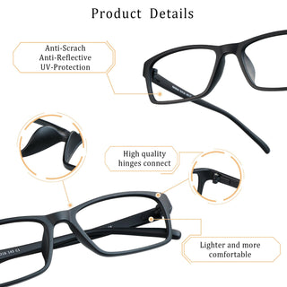 Jeremiah Plastic Rectangle Eyeglasses - LifeArtVision