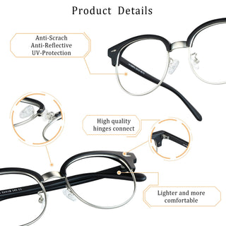 Jaden Metal Browline Eyeglasses - LifeArtVision