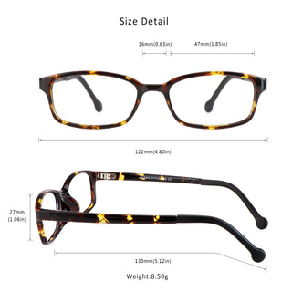 Zoon TR&Silica gel Rectangle Kid's Eyeglasses - LifeArtVision