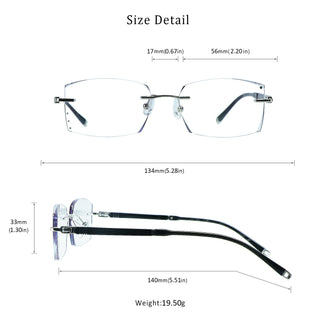 Brisa Metal Rectangle Eyeglasses - LifeArtVision