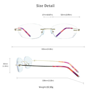 Grace Metal Rectangle Eyeglasses - LifeArtVision