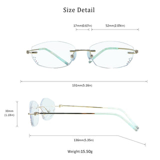 Grace Metal Rectangle Eyeglasses - LifeArtVision