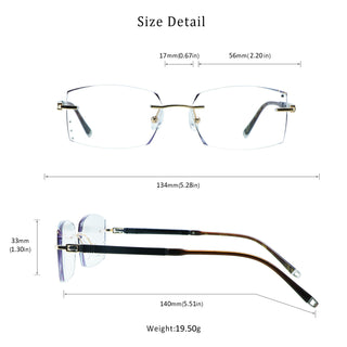 Brisa Metal Rectangle Eyeglasses - LifeArtVision