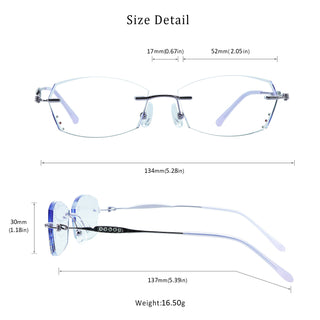 Cynthia Metal Geometric Rimless Eyeglasses - LifeArtVision