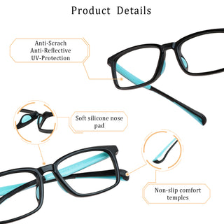 Yolande TR&Silica gel Rectangle Kid's Eyeglasses - LifeArtVision