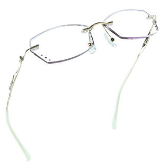 Cynthia Metal Geometric Rimless Eyeglasses - LifeArtVision