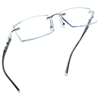Patrick Metal Rectangle Rimless Eyeglasses - LifeArtVision