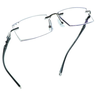 Patrick Metal Rectangle Rimless Eyeglasses - LifeArtVision