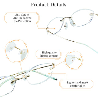 Grace Metal Rectangle Eyeglasses - LifeArtVision