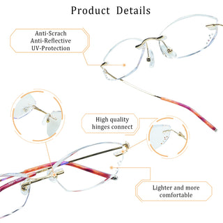 Grace Metal Rectangle Eyeglasses - LifeArtVision