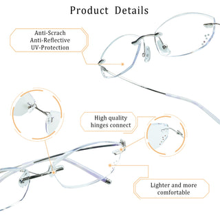 Grace Metal Rectangle Eyeglasses - LifeArtVision